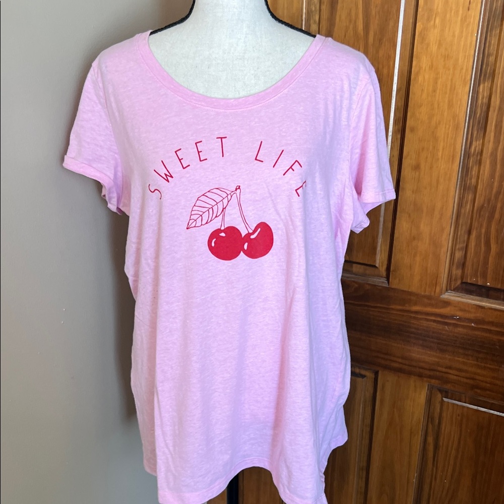 St. John's Bay Purple Cotton Blend T-Shirt